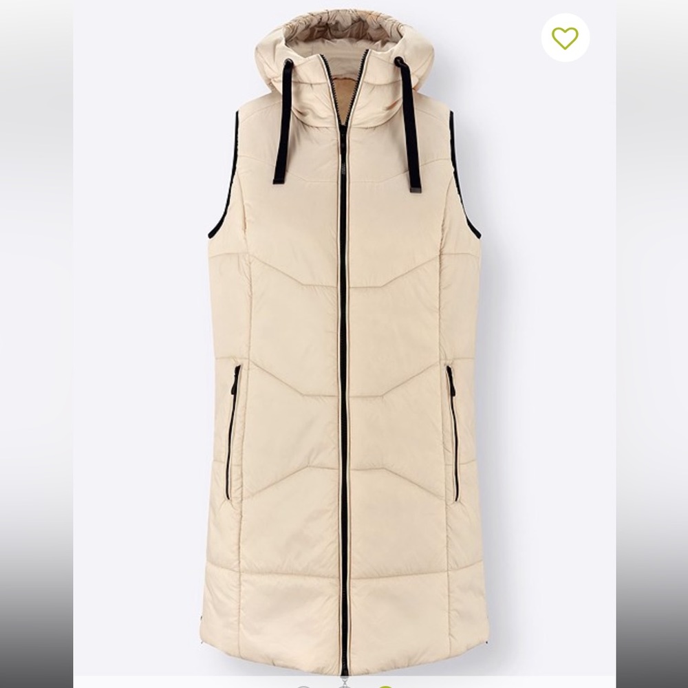 Creation L Long Quilted Vest Sand Size 6